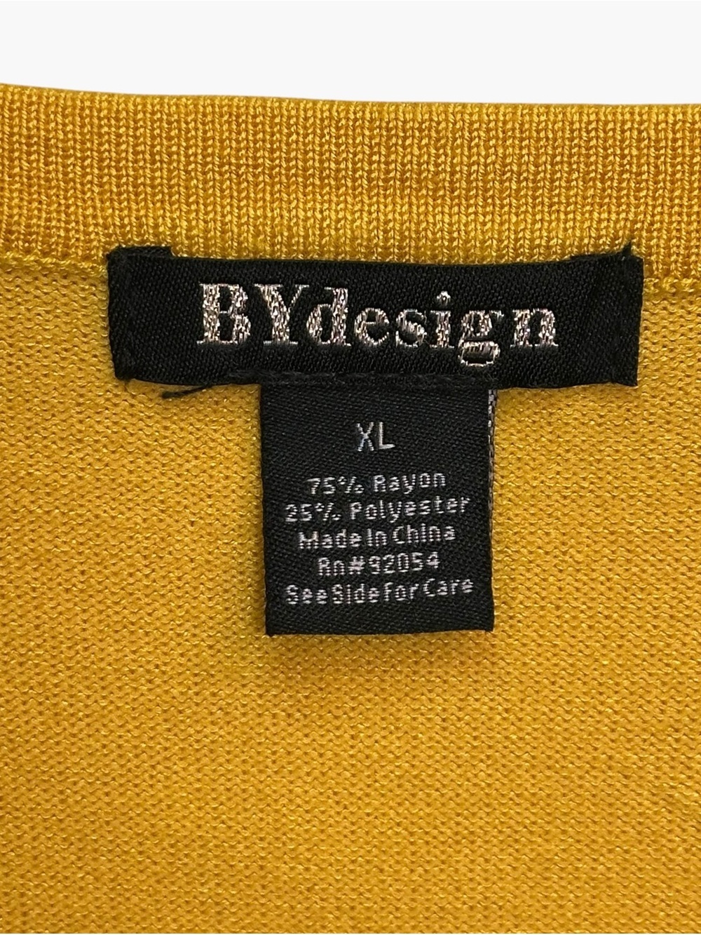 BYdesign Mustard Gold Puff Sleeve Studded Scoop Neck Knit Top XL - Picture 5 of 11